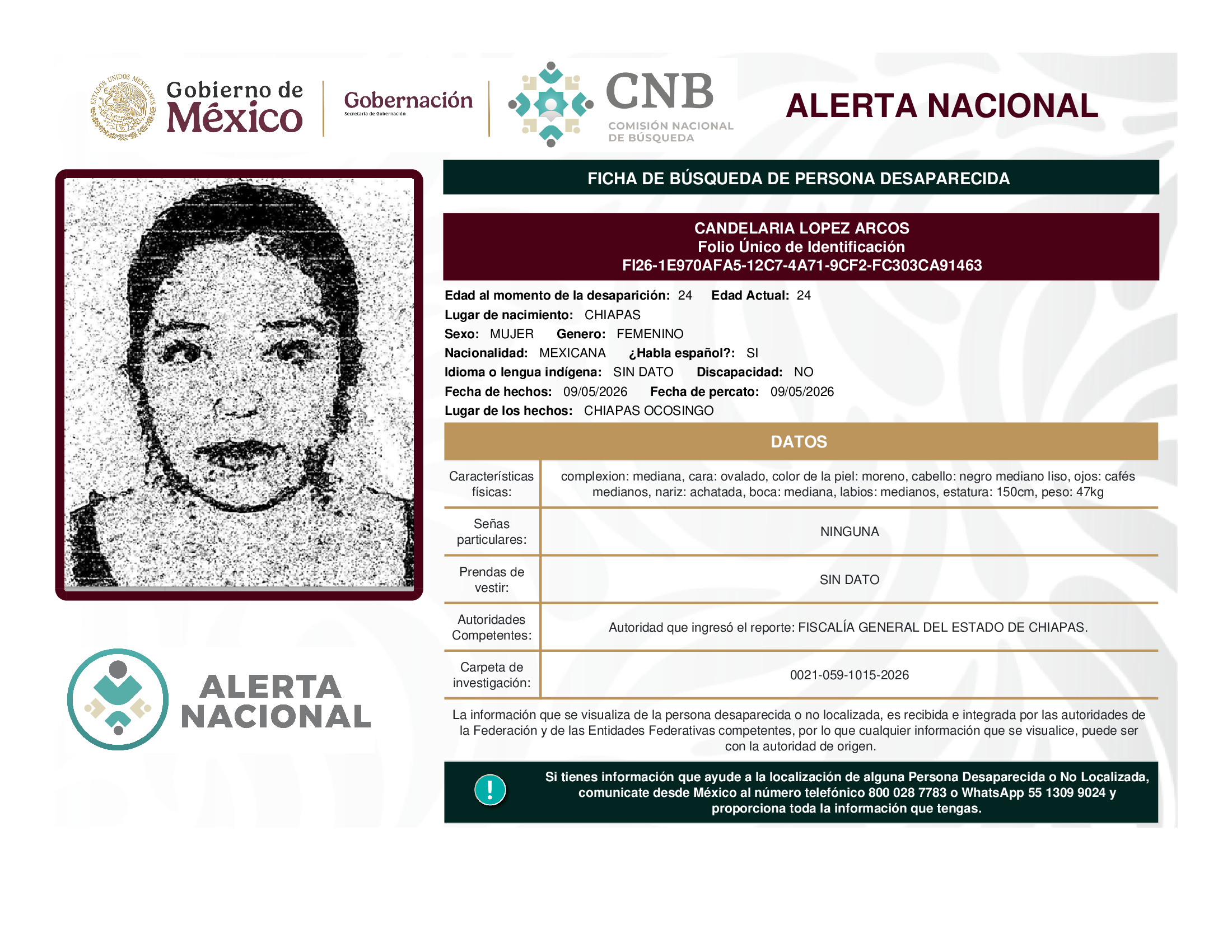 CANDELARIA LOPEZ ARCOS