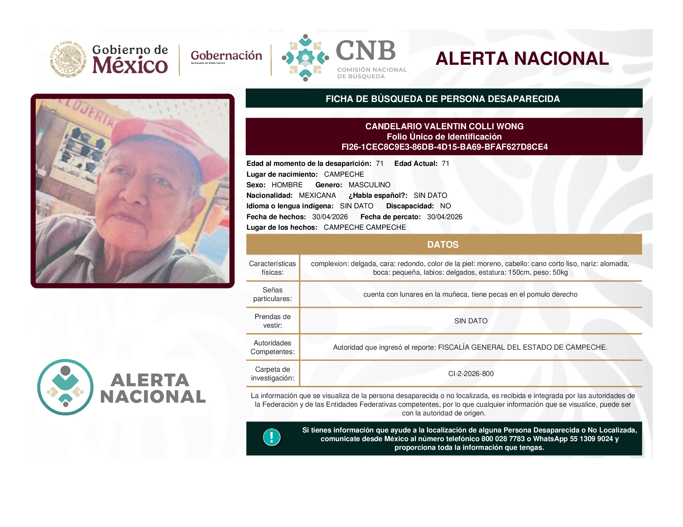 CANDELARIO VALENTIN COLLI WONG