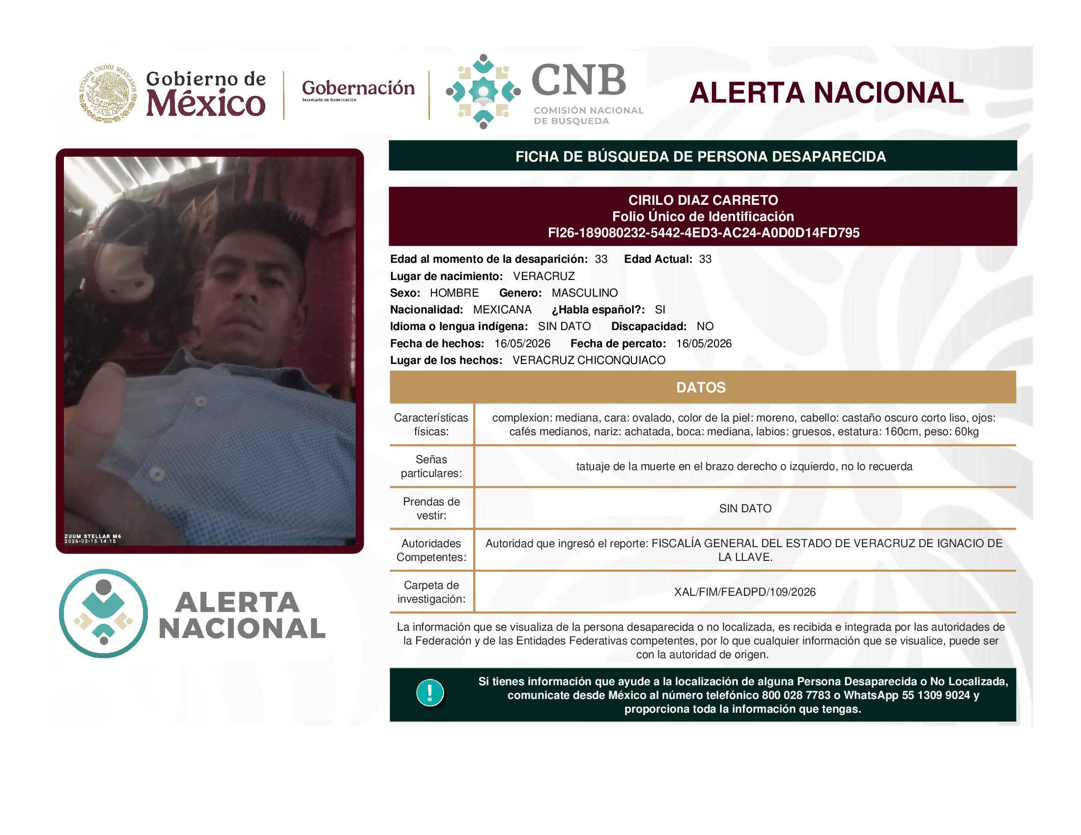 CIRILO DIAZ CARRETO