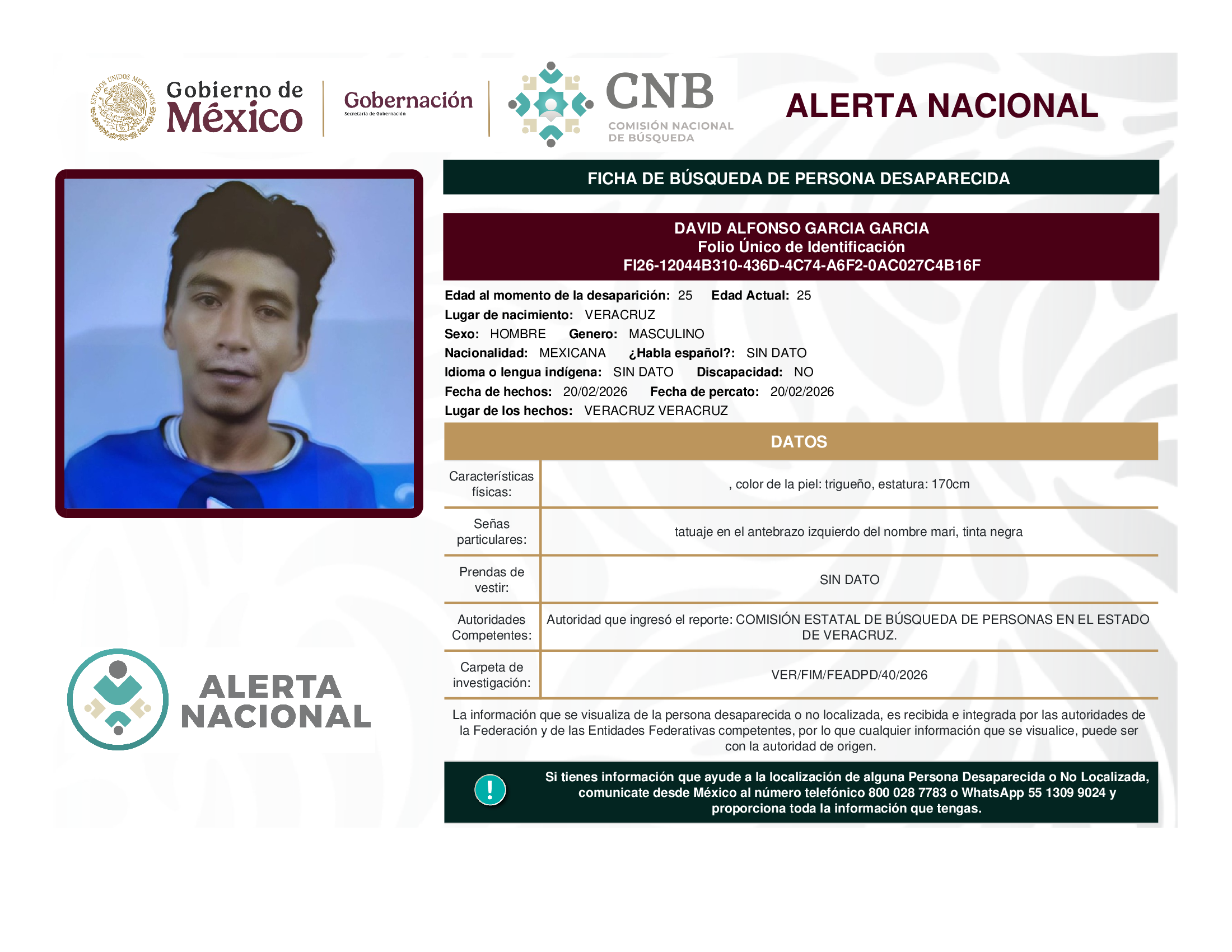 DAVID ALFONSO GARCIA GARCIA