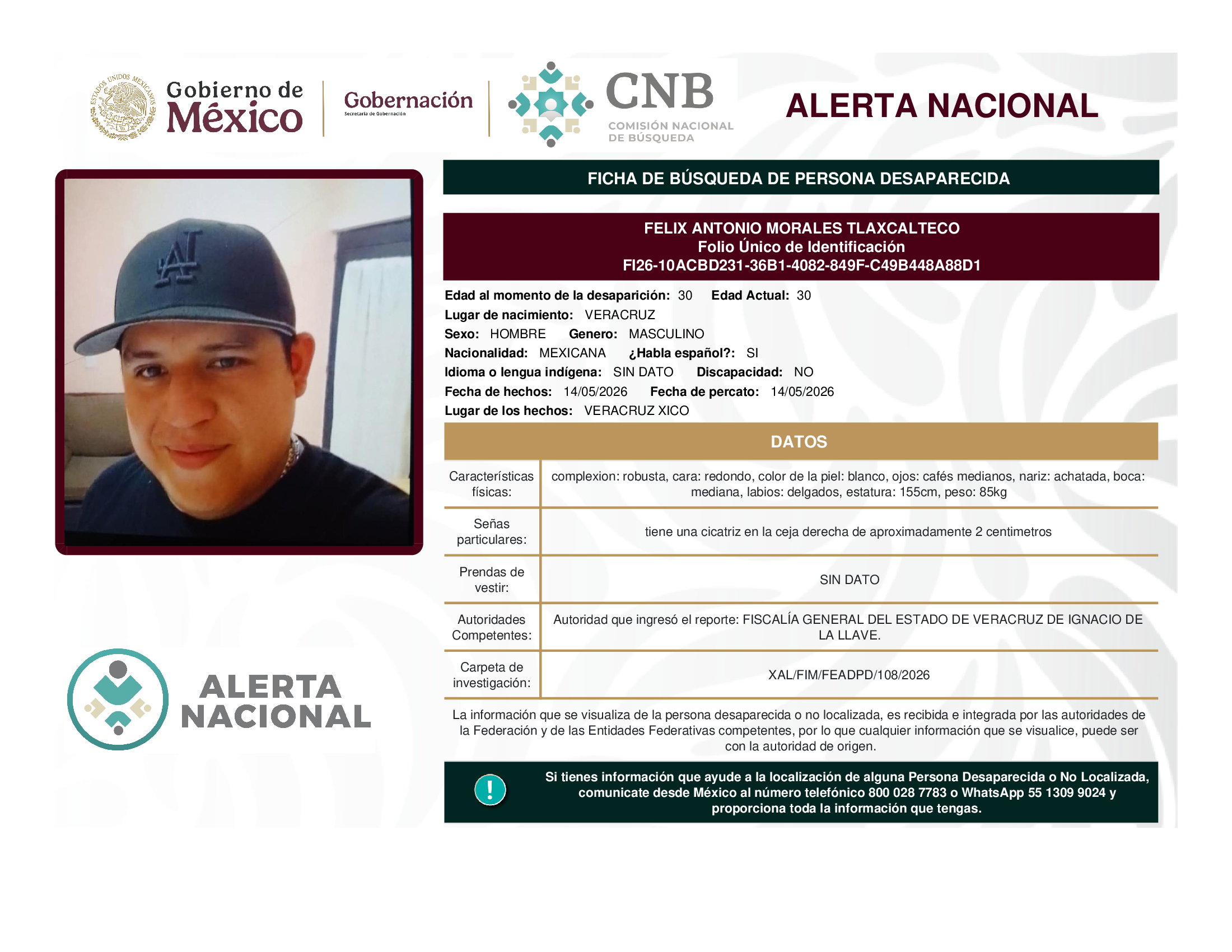 FELIX ANTONIO MORALES TLAXCALTECO