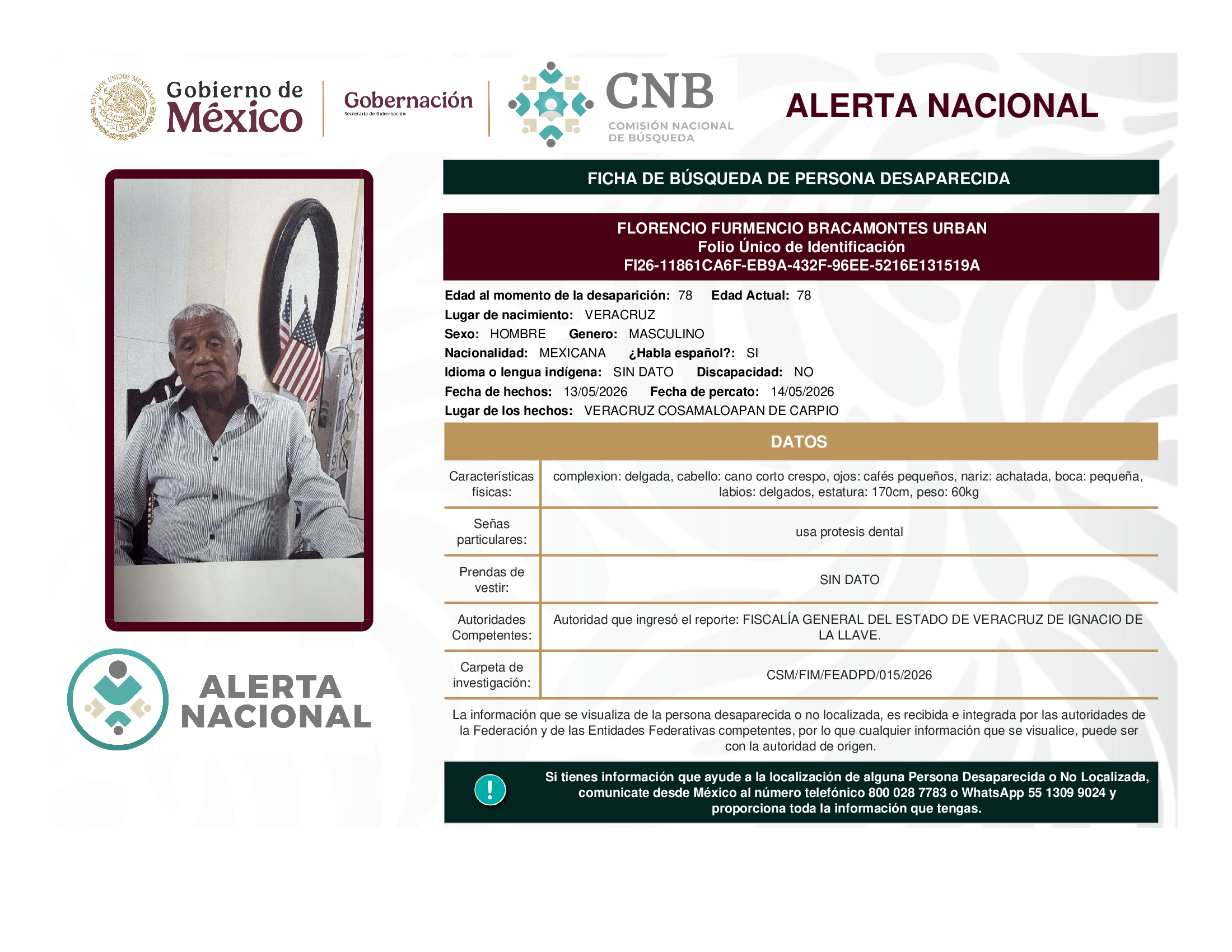 FLORENCIO FURMENCIO BRACAMONTES URBAN