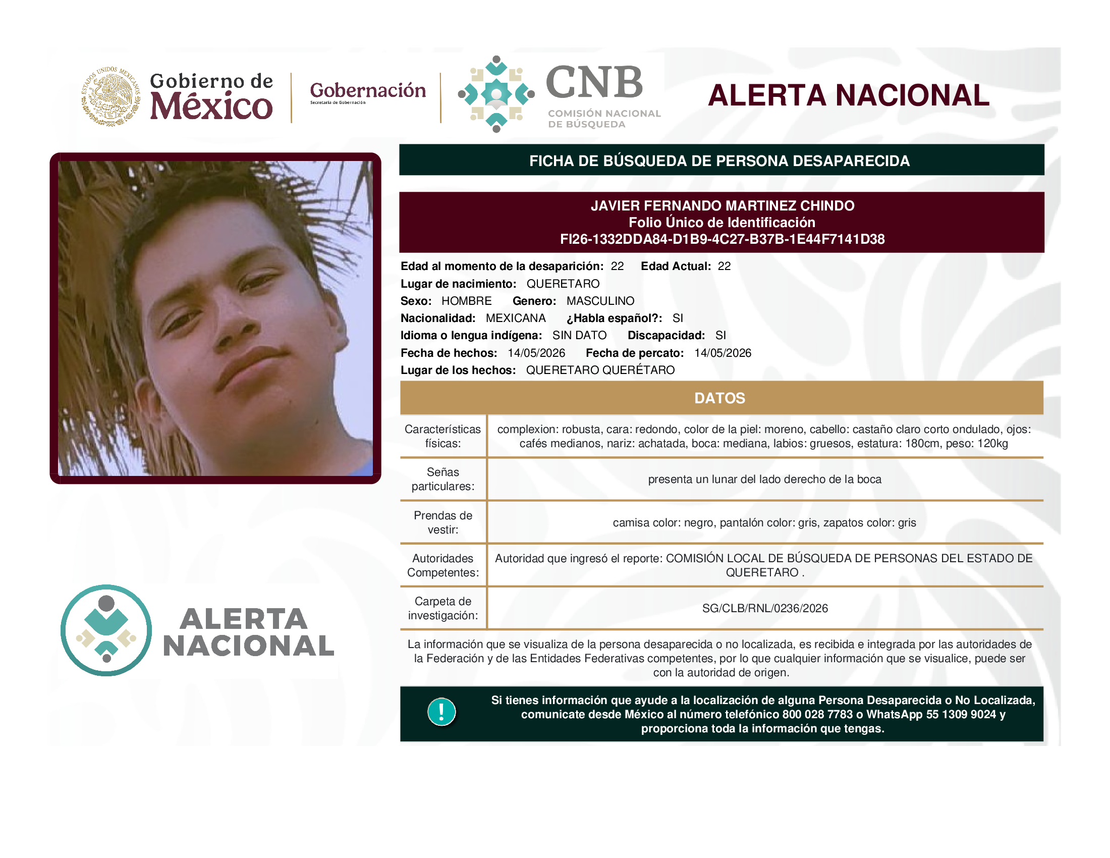 JAVIER FERNANDO MARTINEZ CHINDO