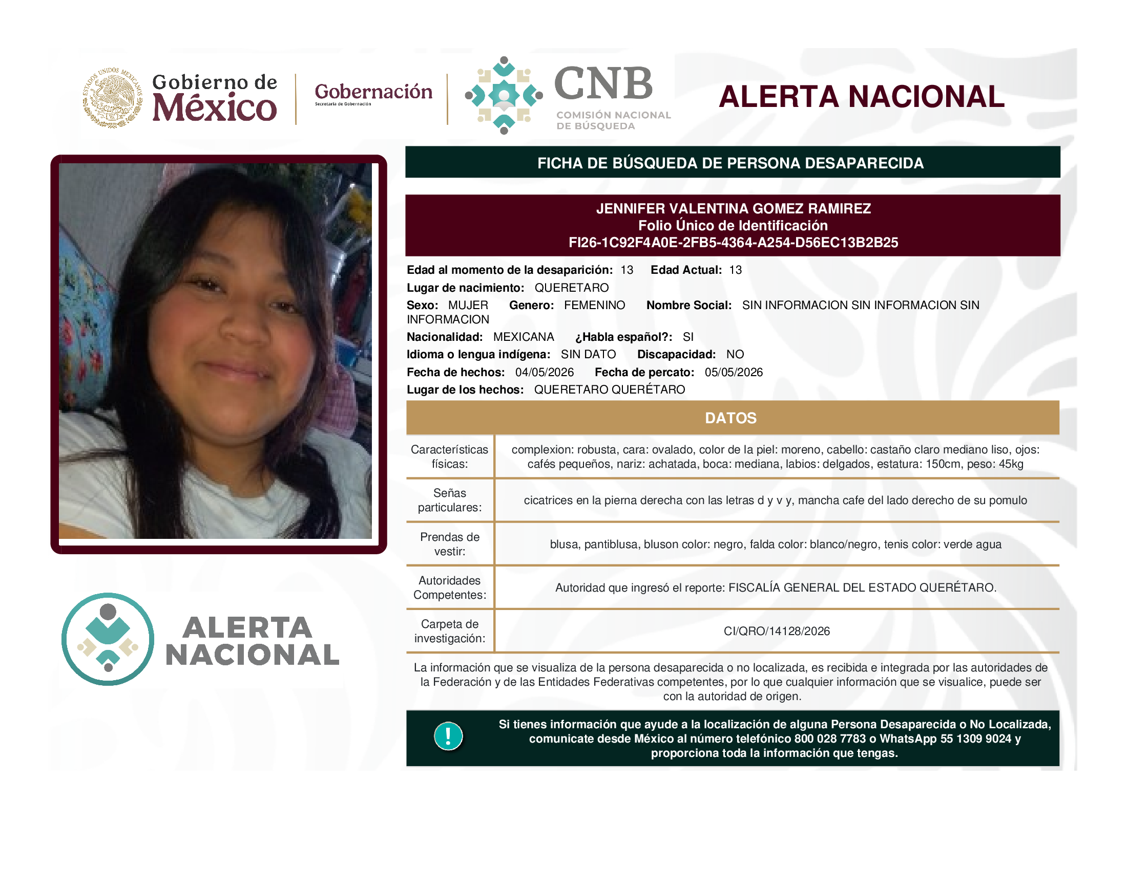 JENNIFER VALENTINA GOMEZ RAMIREZ
