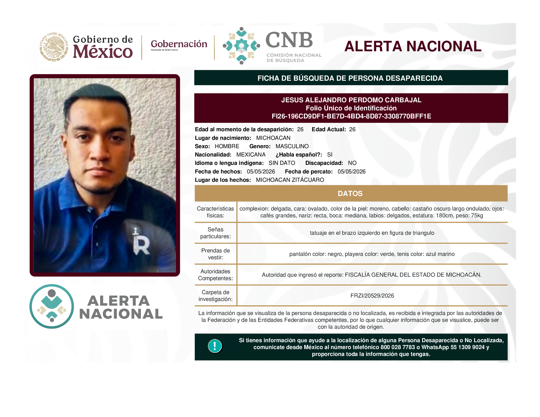 JESUS ALEJANDRO PERDOMO CARBAJAL