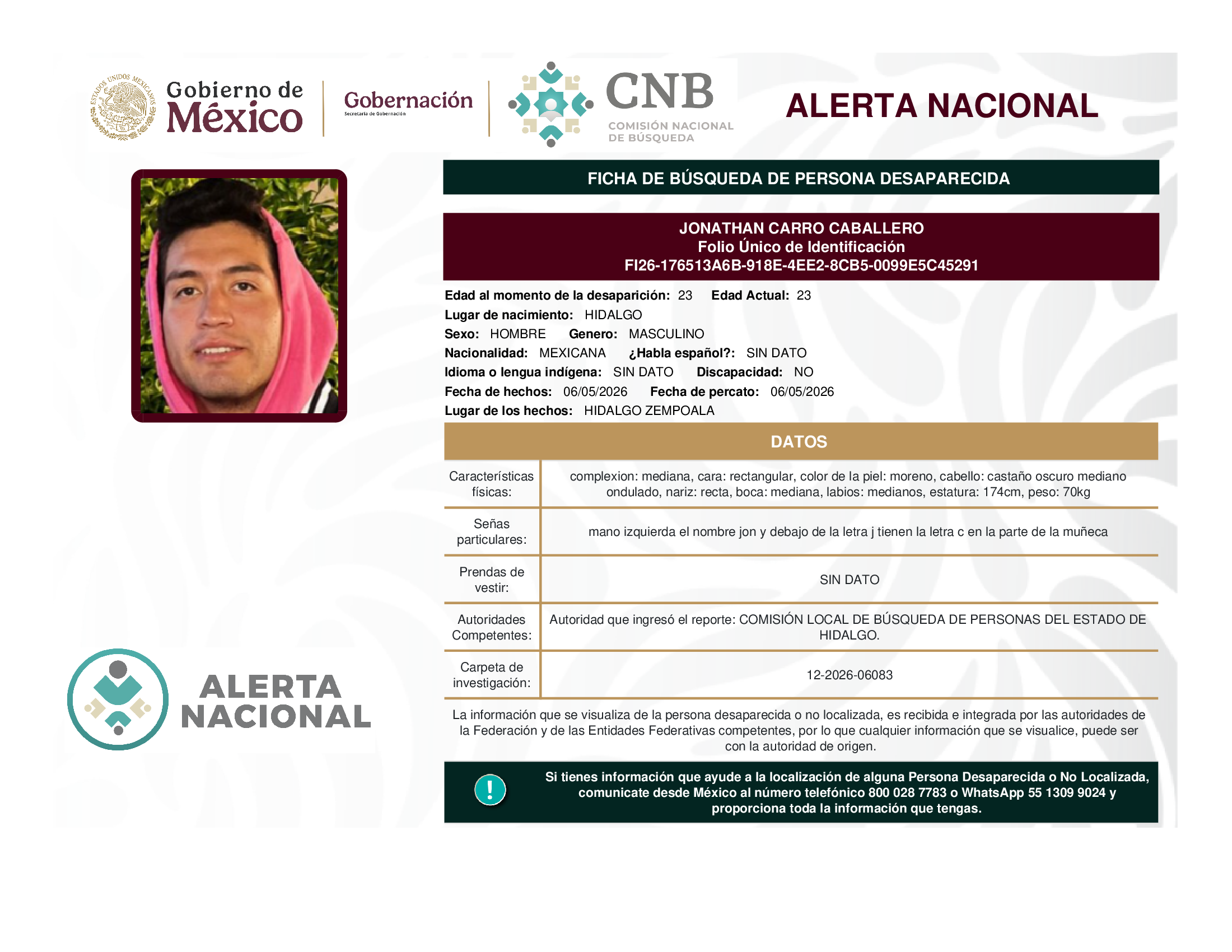 JONATHAN CARRO CABALLERO