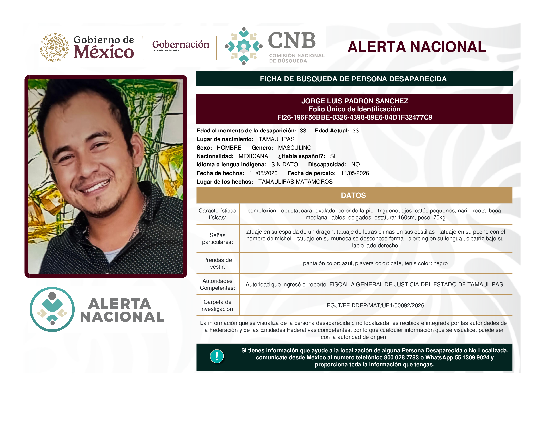 JORGE LUIS PADRON SANCHEZ