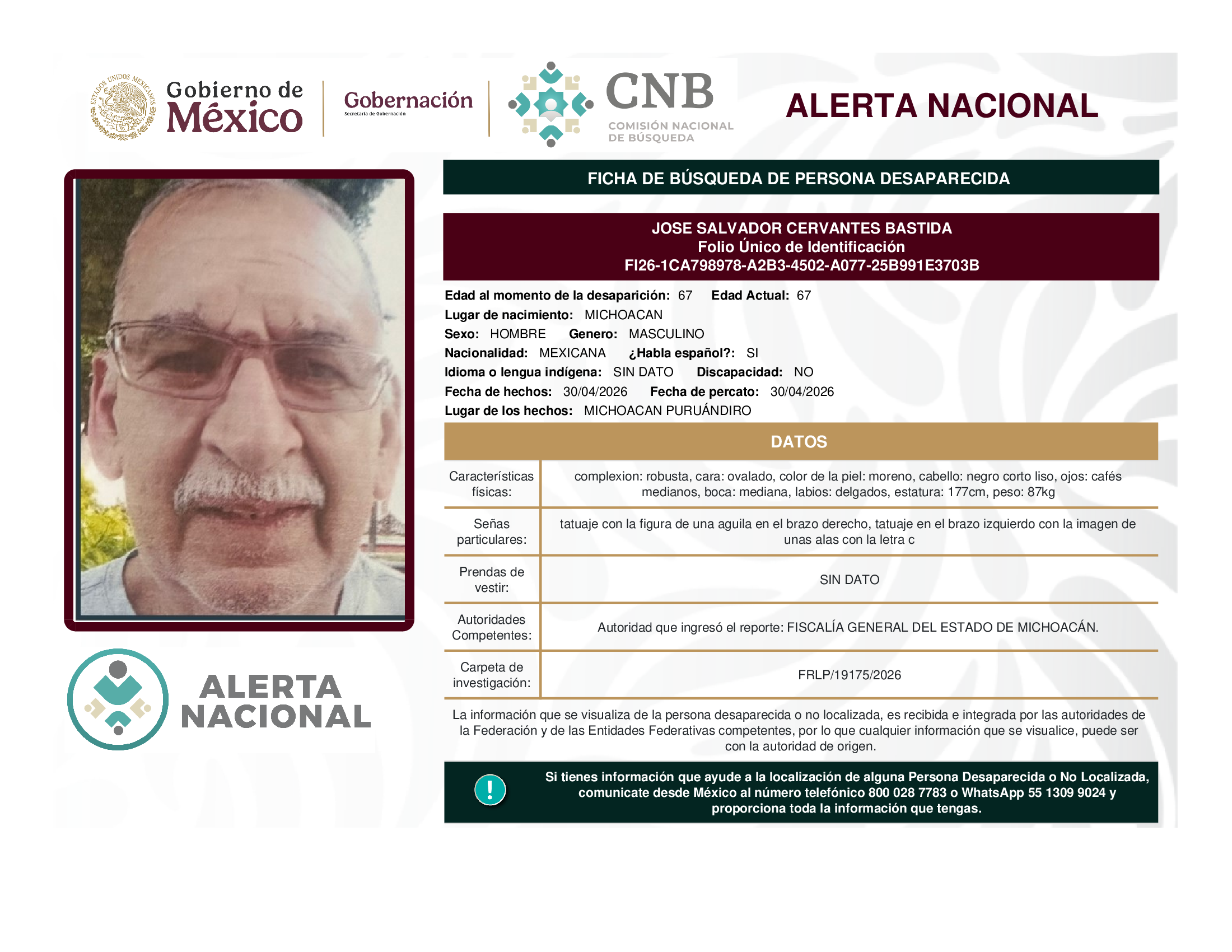 JOSE SALVADOR CERVANTES BASTIDA