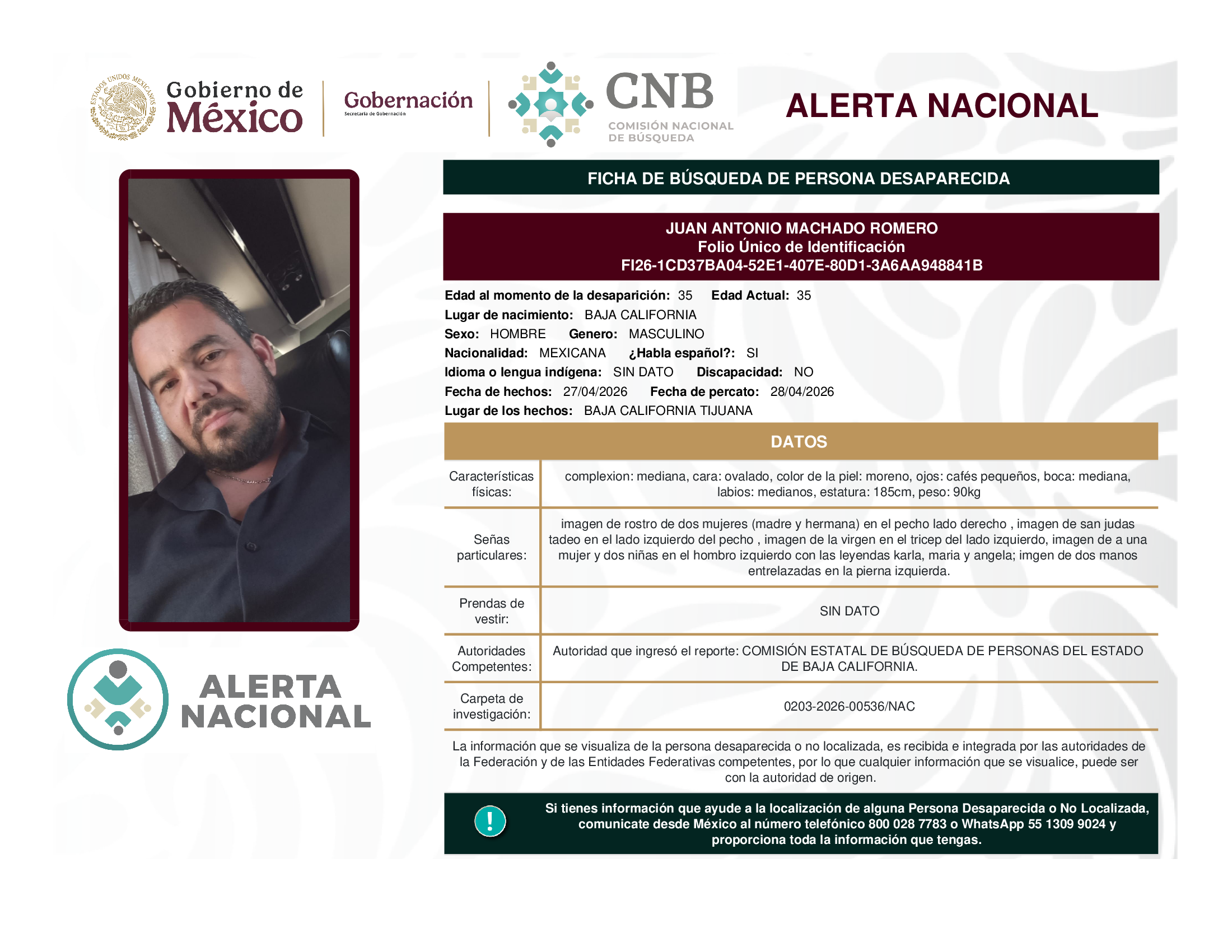 JUAN ANTONIO MACHADO ROMERO