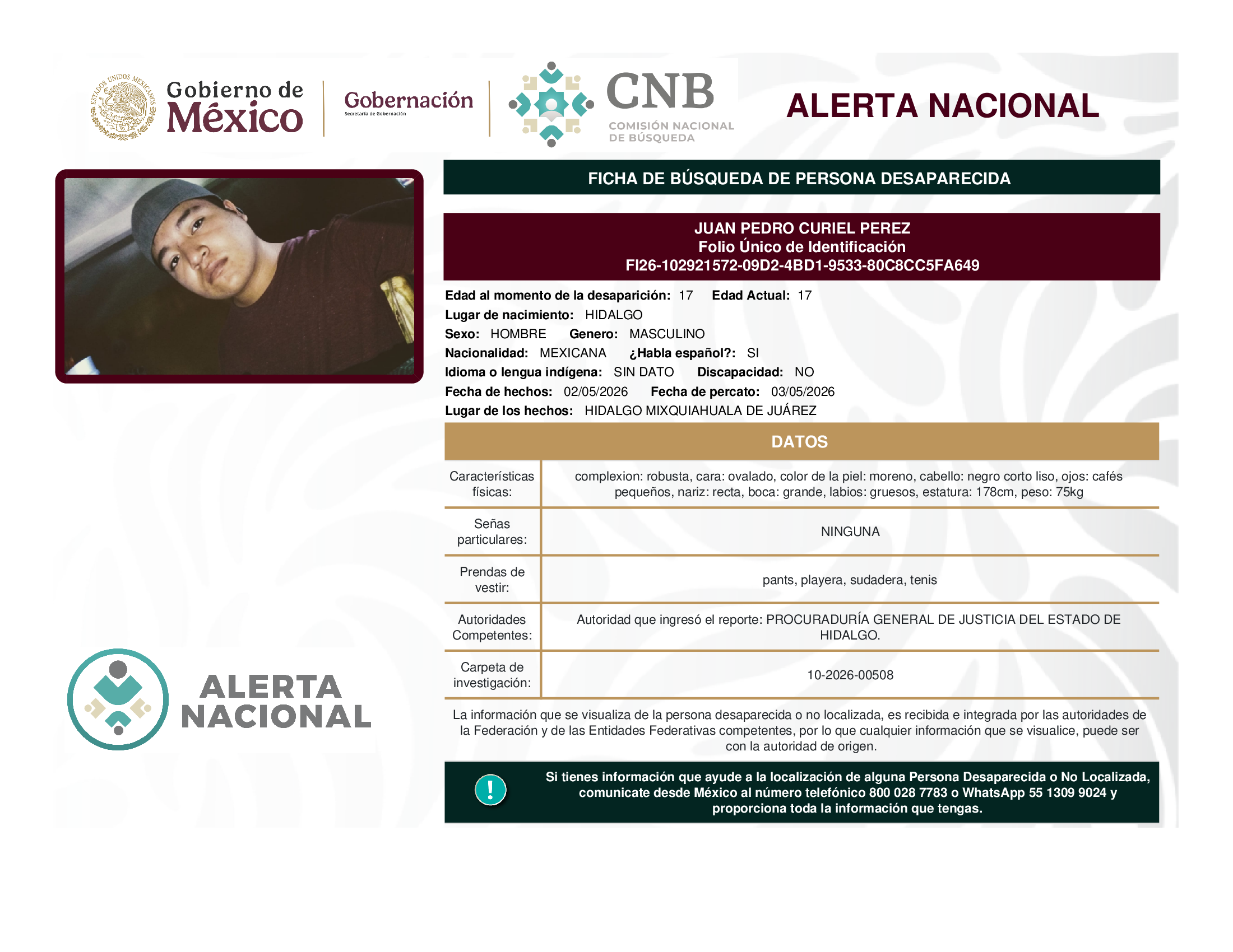JUAN PEDRO CURIEL PEREZ