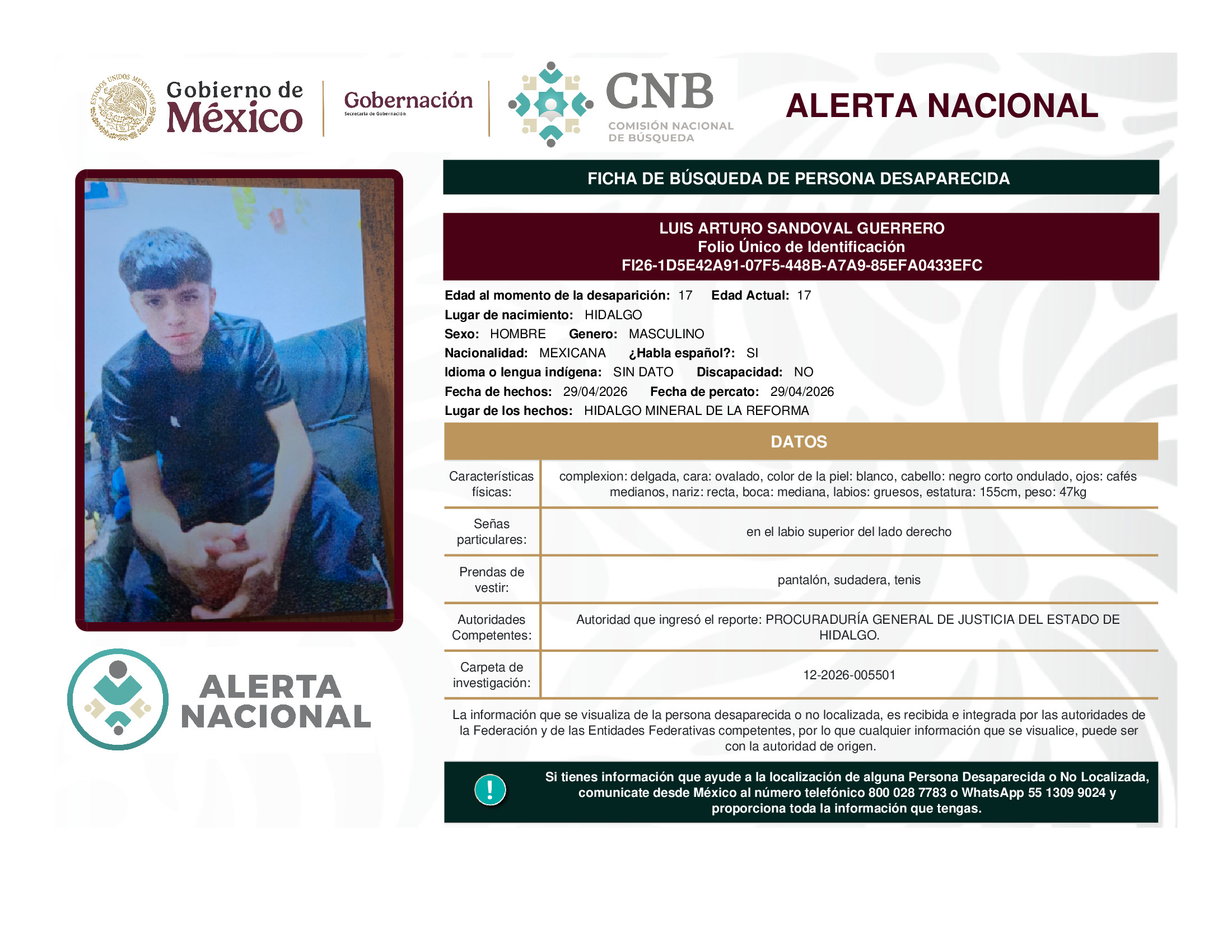 LUIS ARTURO SANDOVAL GUERRERO