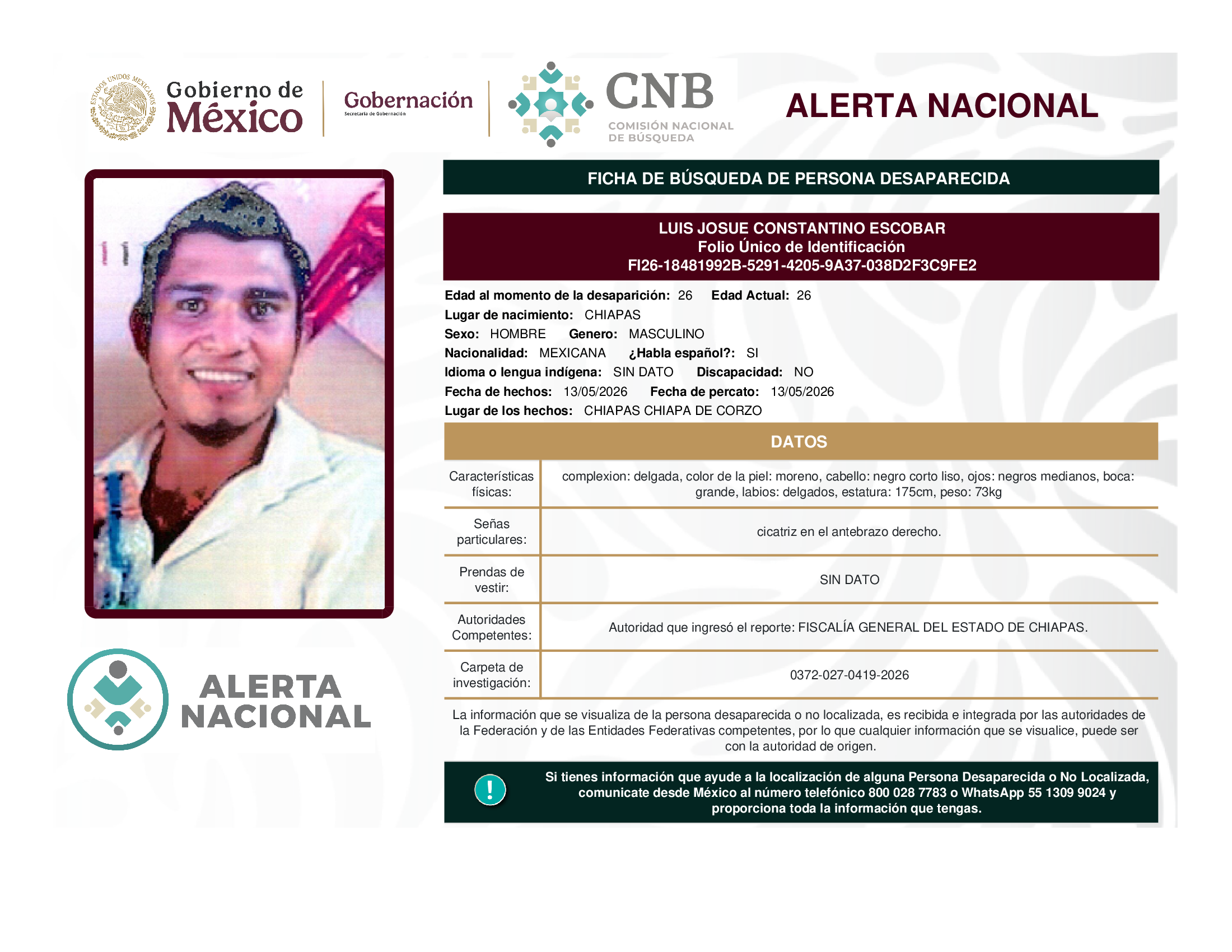 LUIS JOSUE CONSTANTINO ESCOBAR