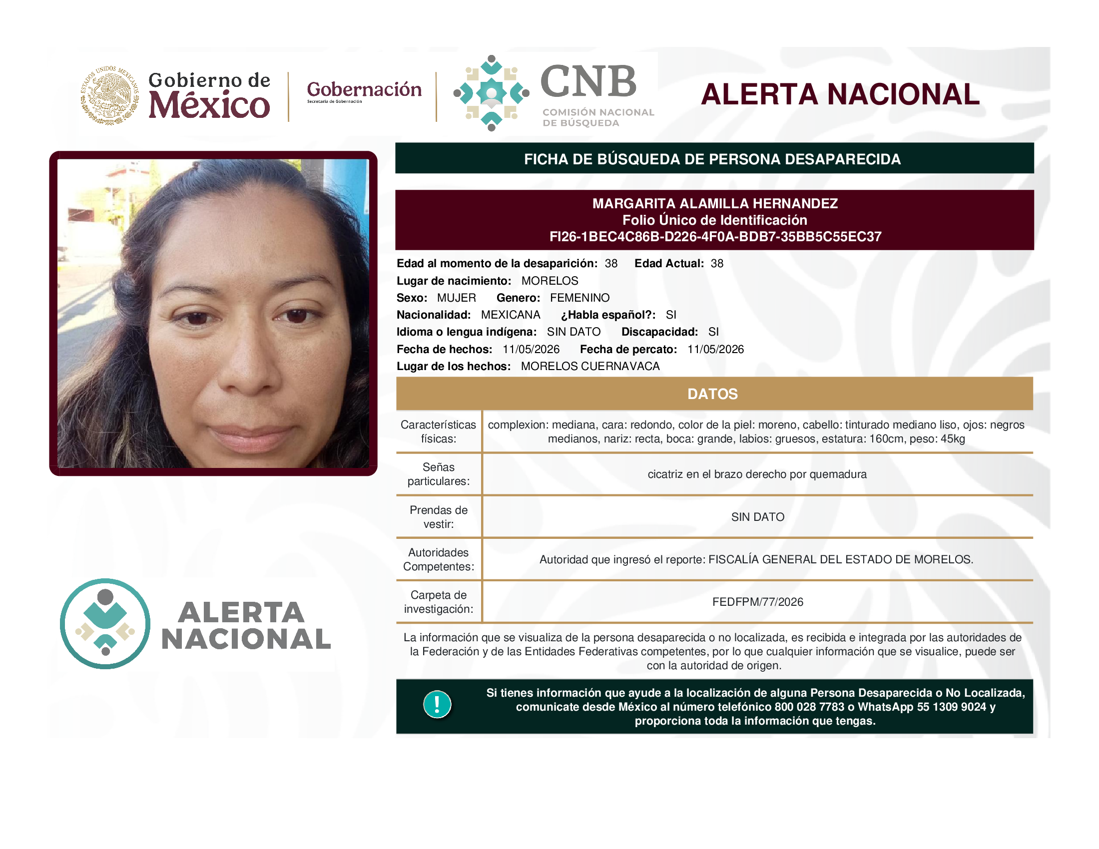 MARGARITA ALAMILLA HERNANDEZ