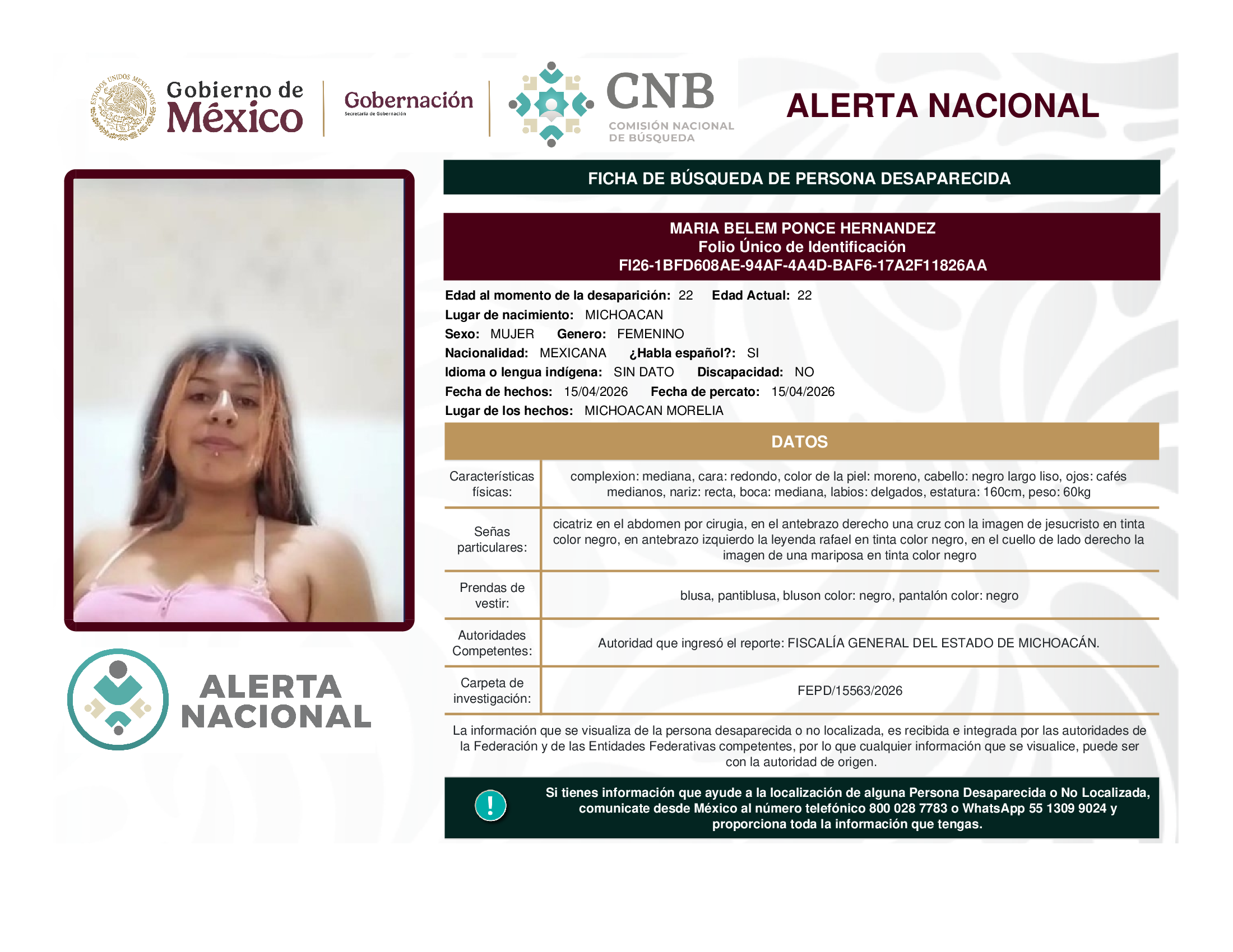 MARIA BELEM PONCE HERNANDEZ