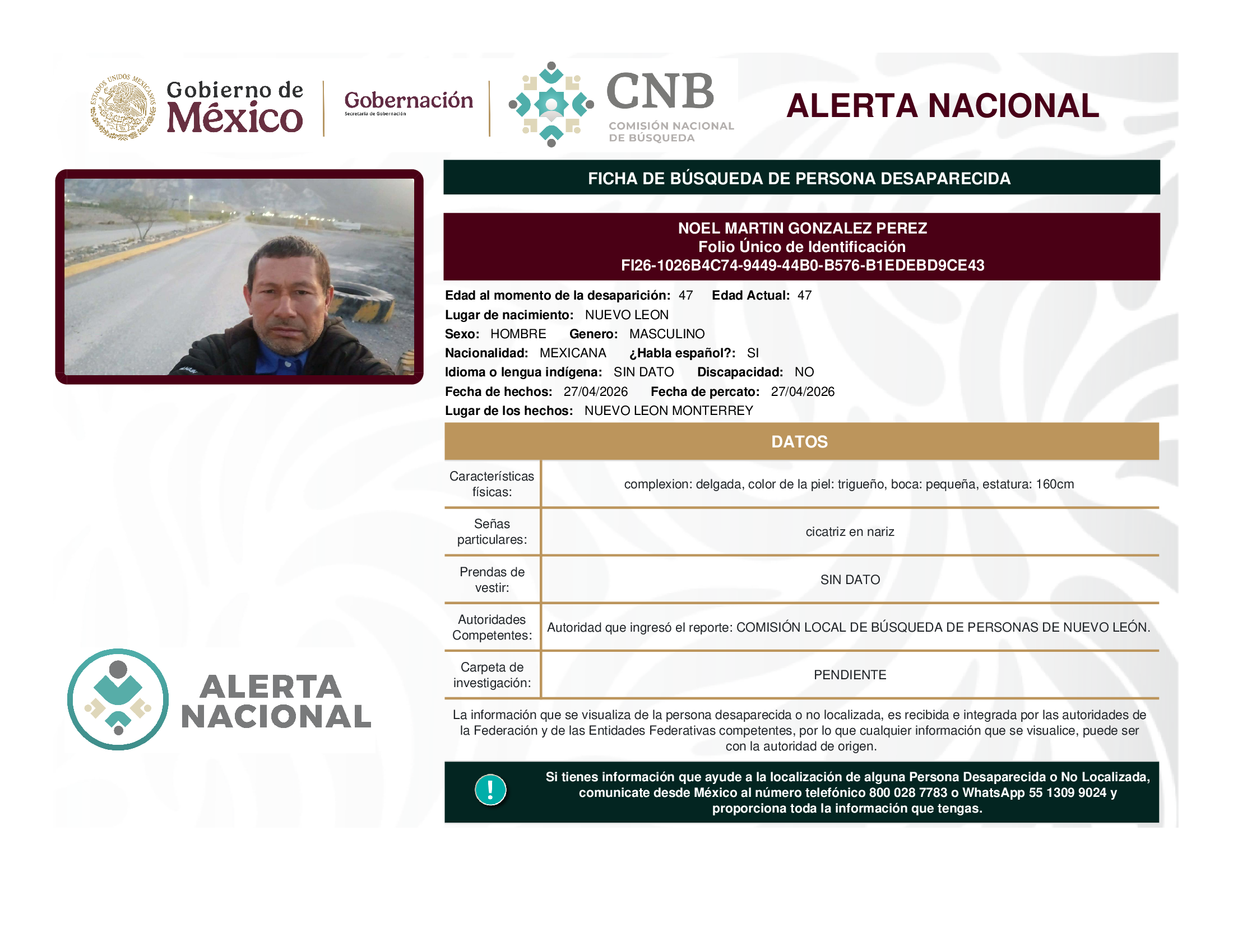 NOEL MARTIN GONZALEZ PEREZ
