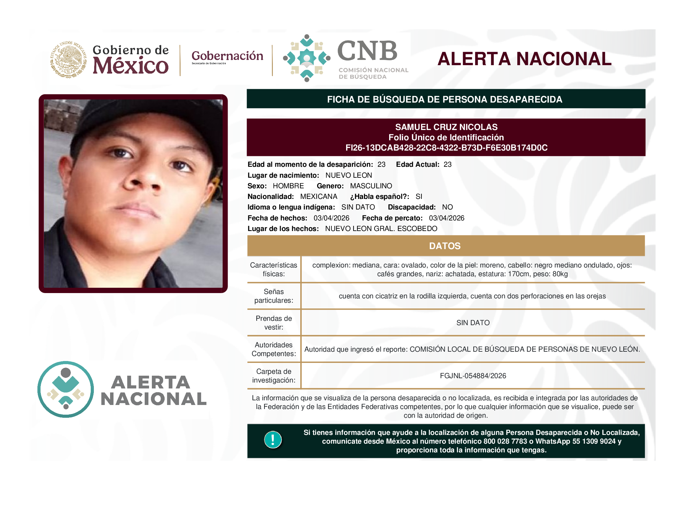 SAMUEL CRUZ NICOLAS