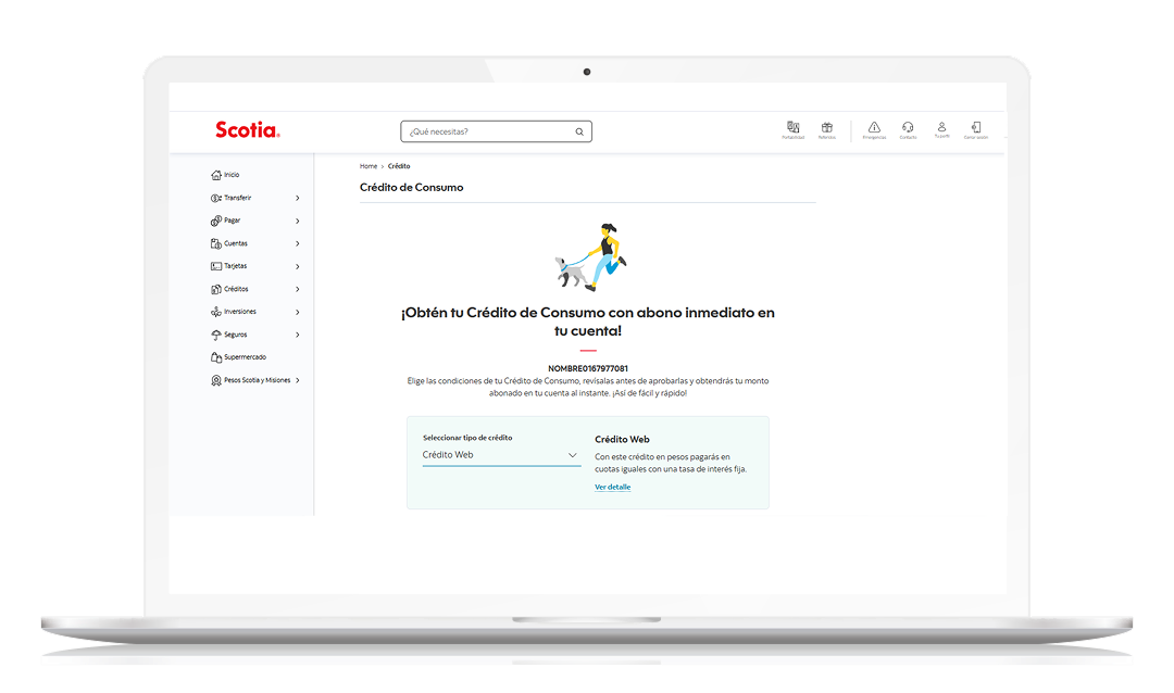 Solicita tu crédito de Consumo 100% online en Scotiabank.