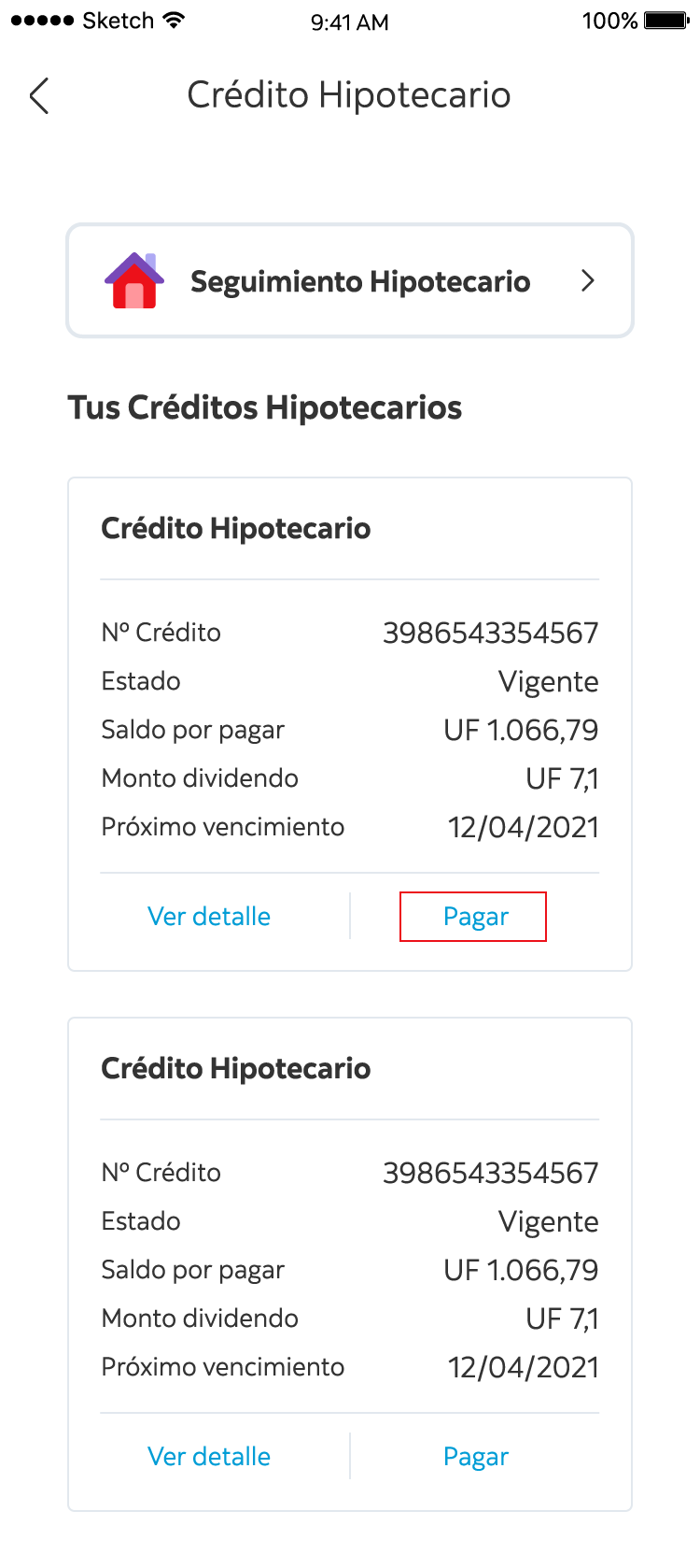 Botón de pago para créditos hipotecarios Scotiabank