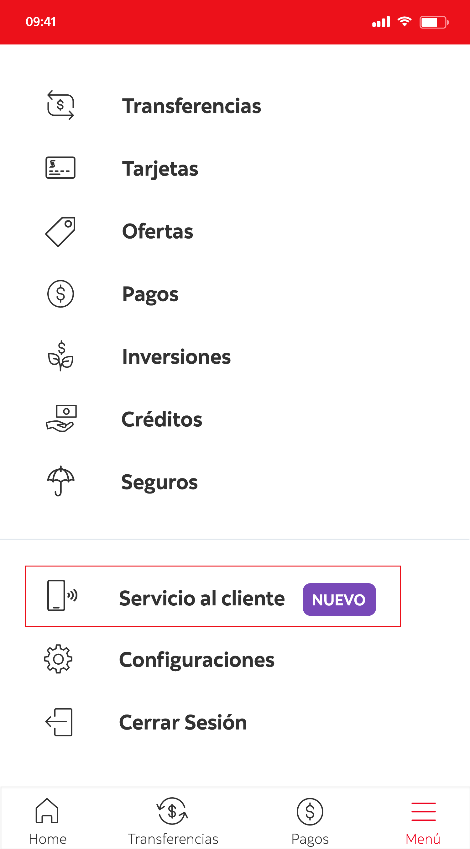 Botón servicio al cliente Crédito Hipotecario