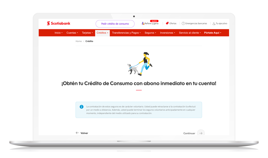 Solicita tu crédito de Consumo 100% online en Scotiabank.