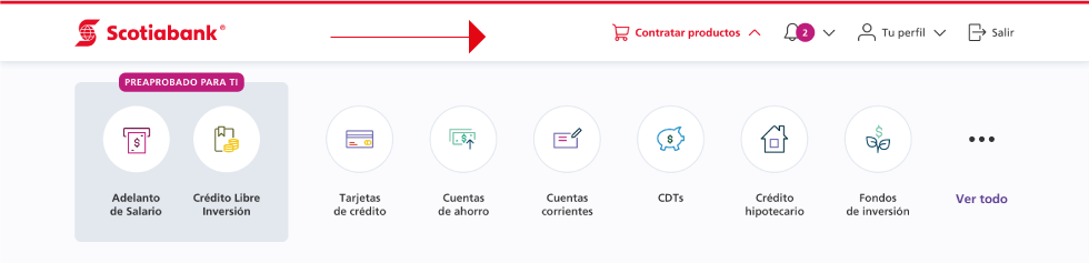 Nueva imagen de la Banca Virtual Colparia solicitar productos