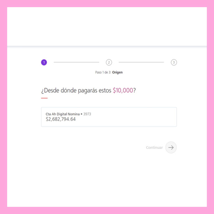 Paso seis transferencia desde crédito rotativo
