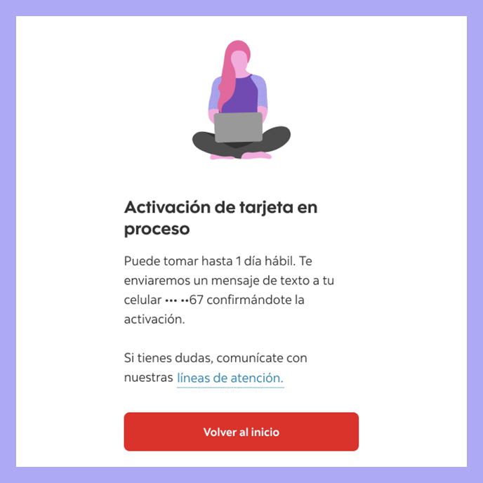 Paso cinco transferencia desde crédito rotativo