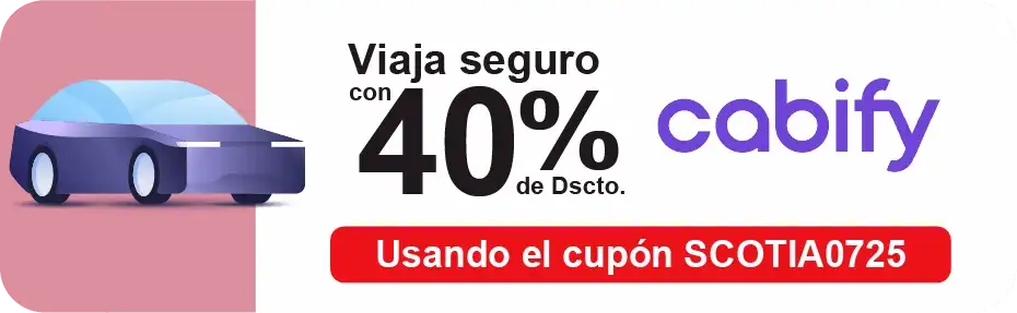 40% de descuento en Cabify con el cupón SCOTIA0725