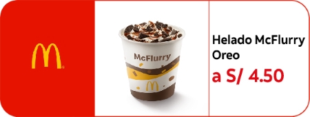 Promo helado McFlurry Oreo