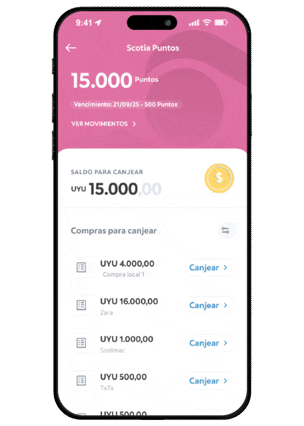 Tercer paso, elegí la compra que querés canjear con tus puntos