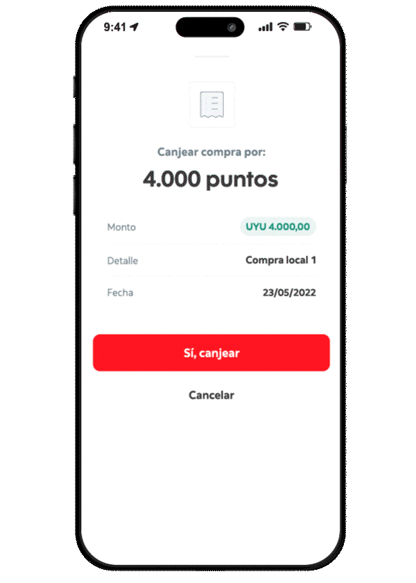 Cuarto paso, selecciona si canjear Scotia Puntos