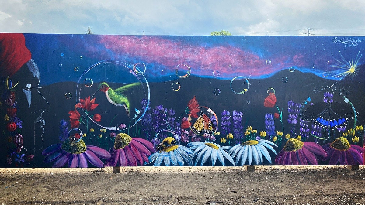 Khaula Mazhar mural at lakeview village