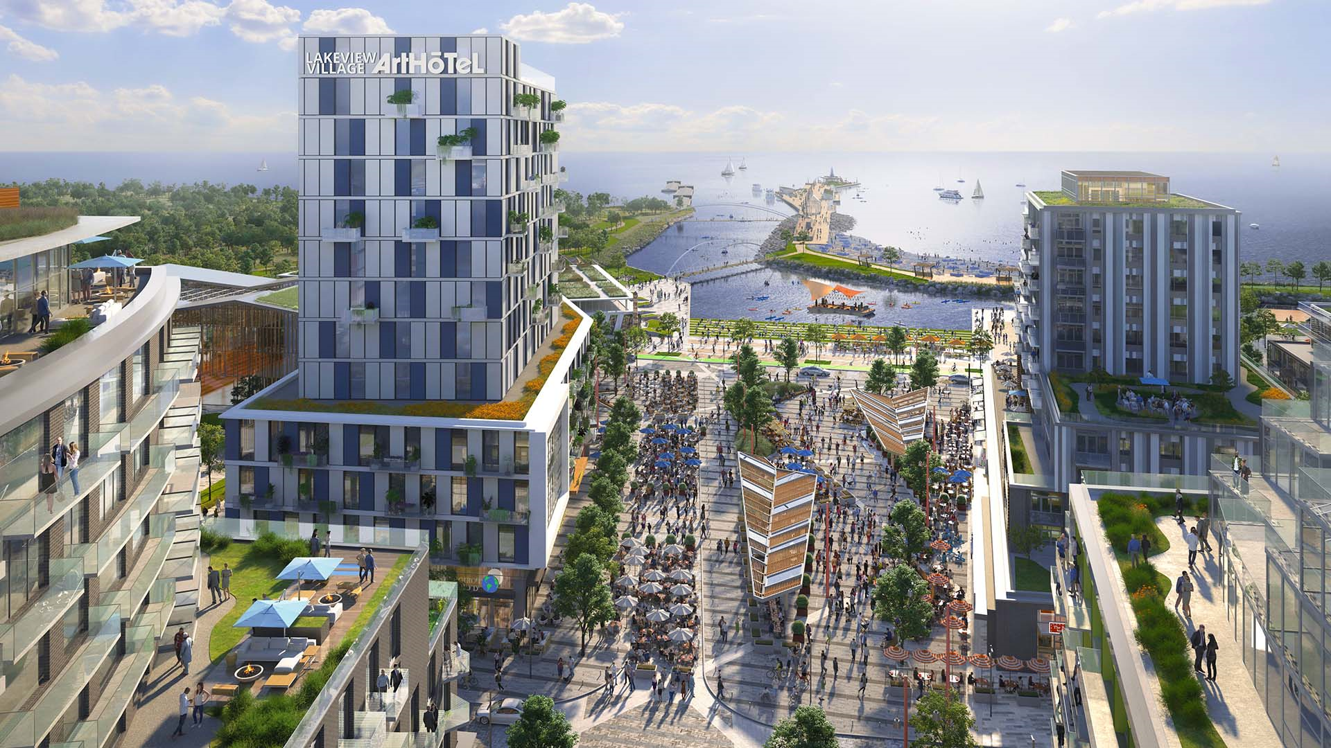 rendering lakeview square and the waterfront