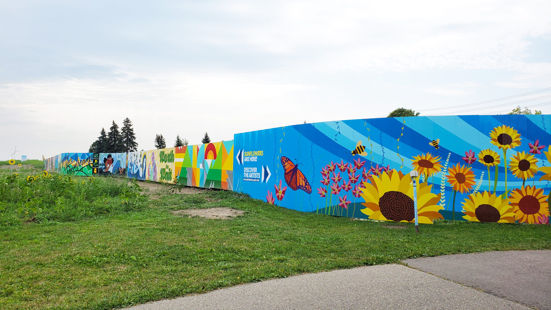 artist hoarding at lakeview village