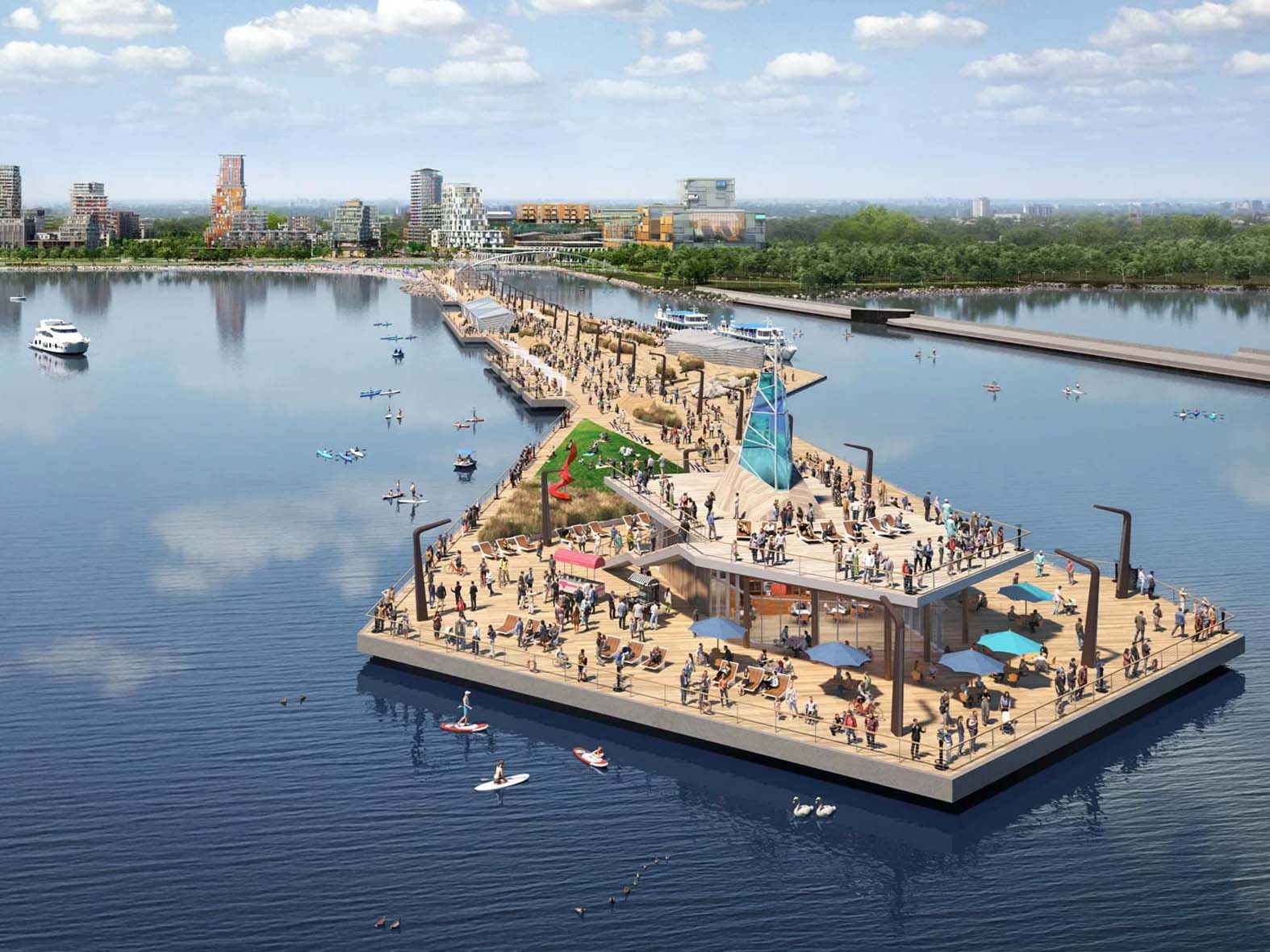 a rendering of the pier at lakeview village