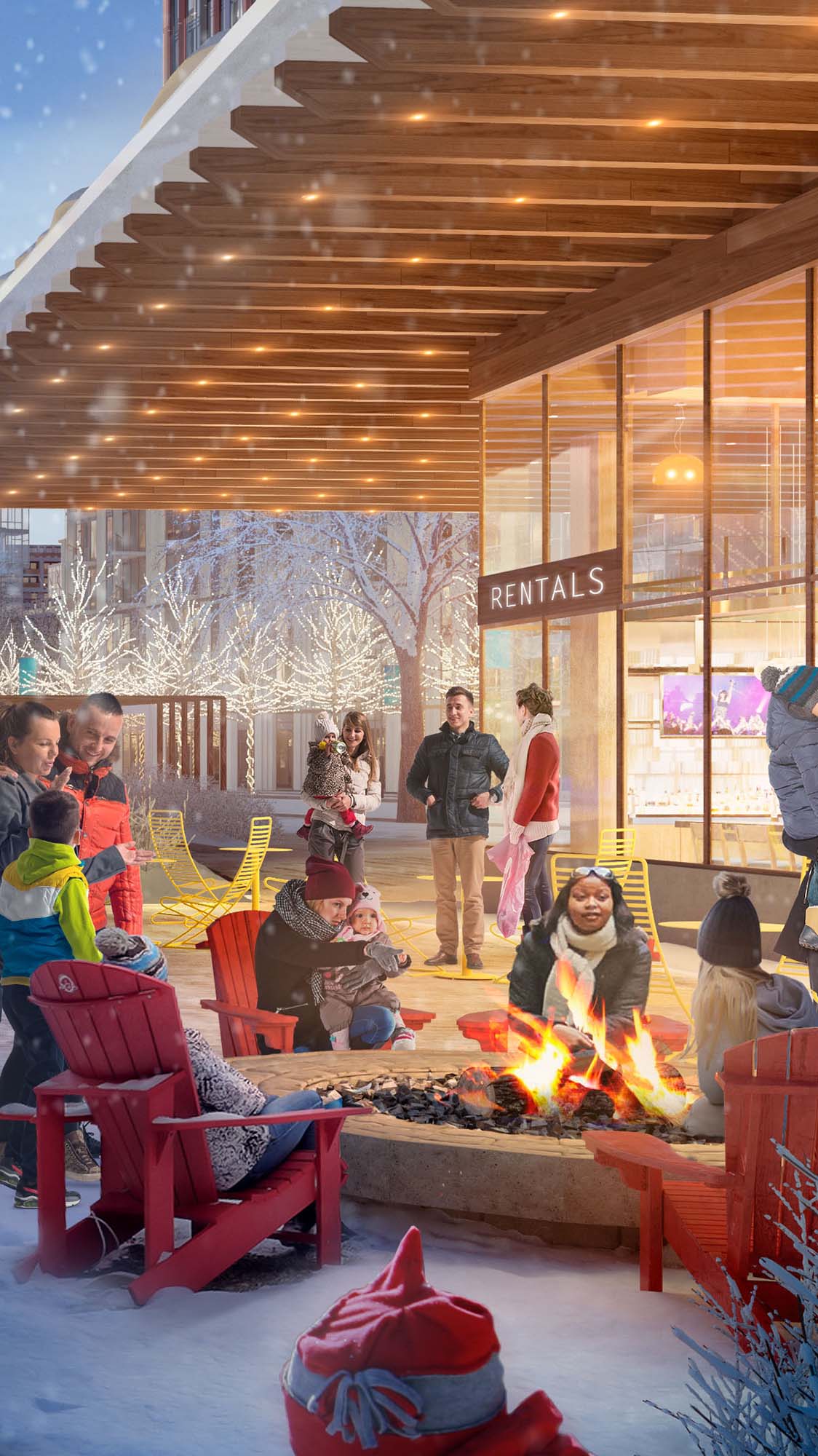 waterway common winter lakeview village rendering