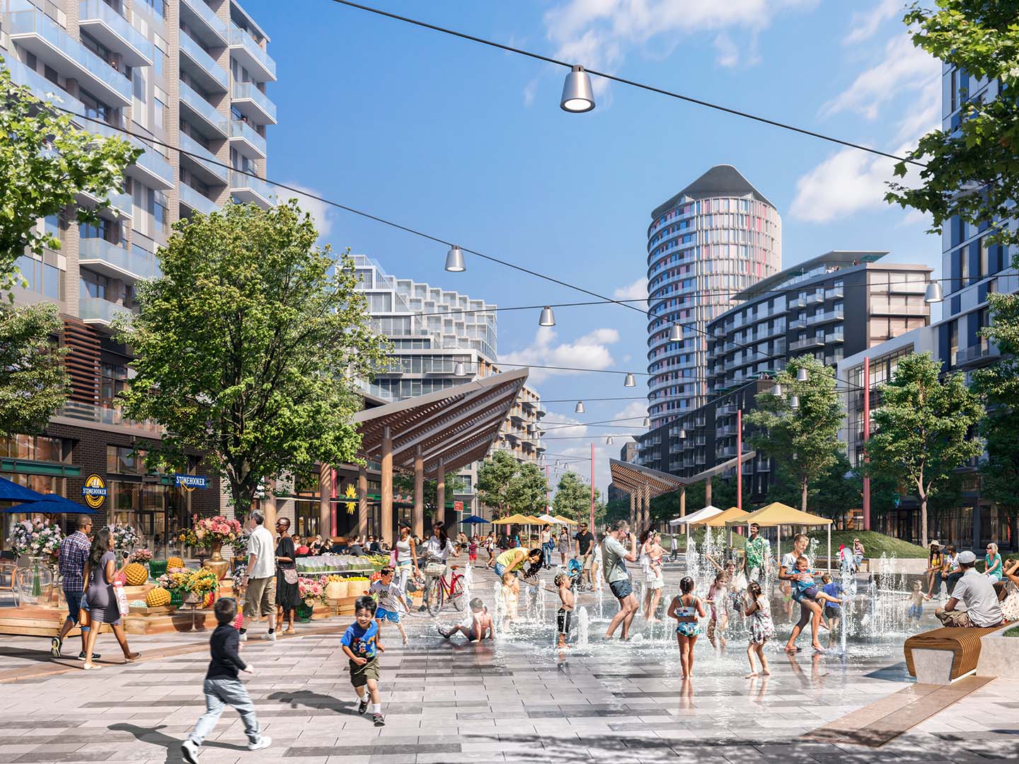 rendering of lakeview square summer