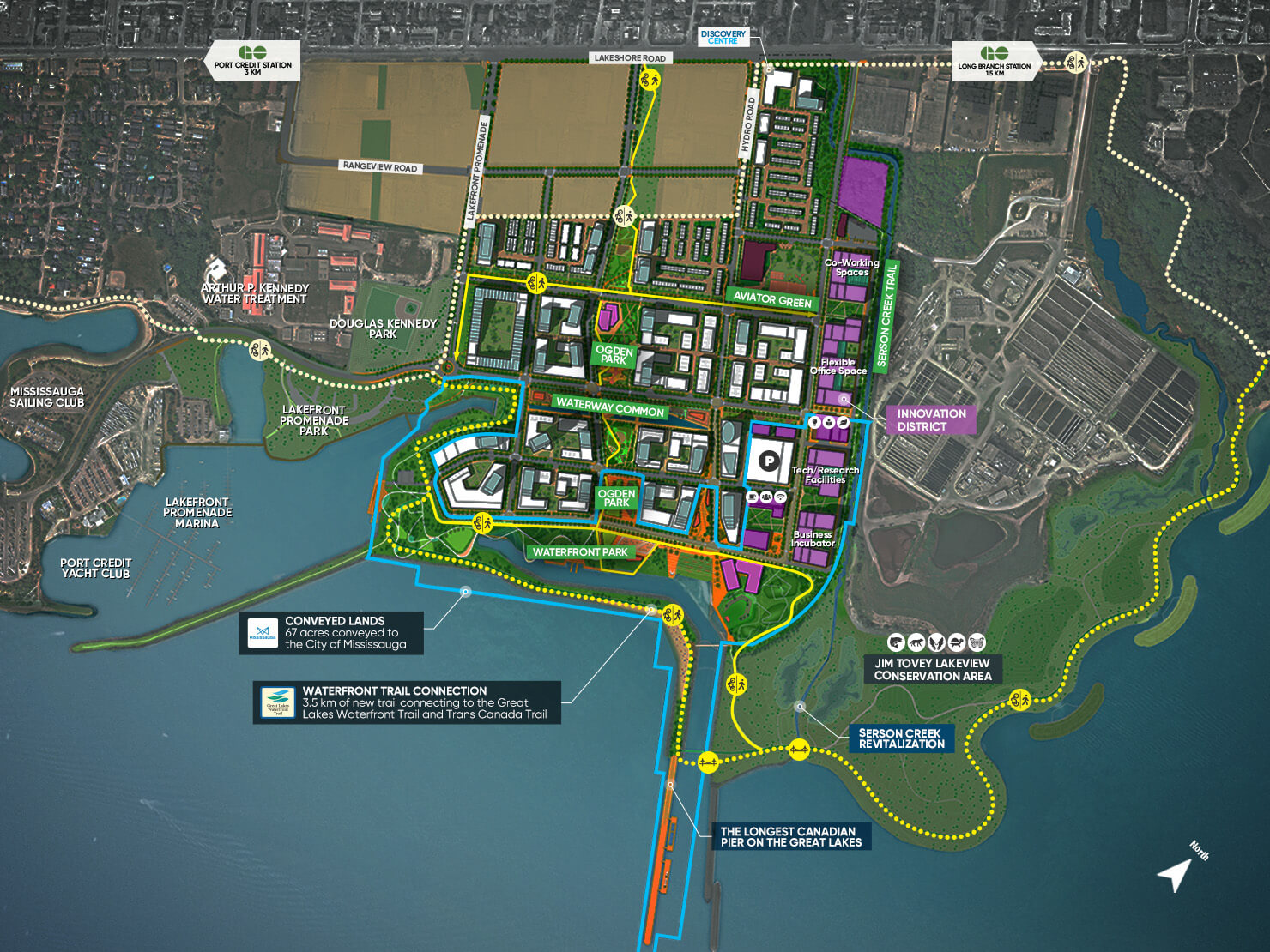 trails and parks map for lakeview village