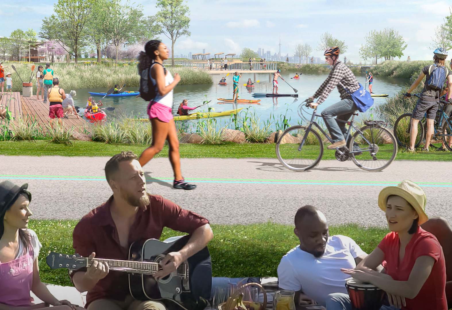rendering waterfront trail lakeview village