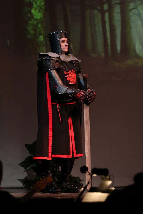 Steve as the  Black Knight in Spamalot