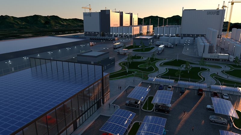 Rendered image of the Group14 BAM-2 Campus in Moses Lake, WA